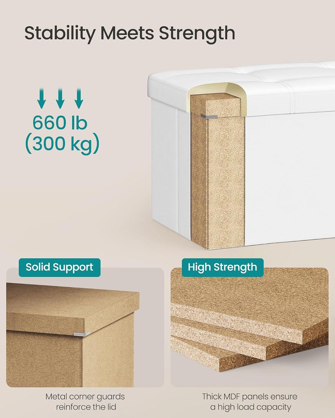 110 cm Ottoman Storage Box Dark Grey - image 43