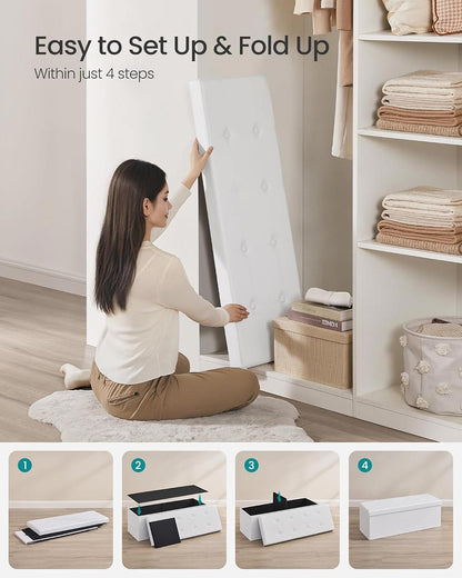 110 cm Ottoman Storage Box Dark Grey - image 45
