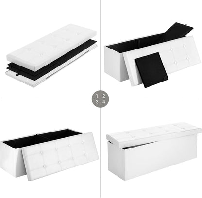 110 cm Ottoman Storage Box Dark Grey - image 46
