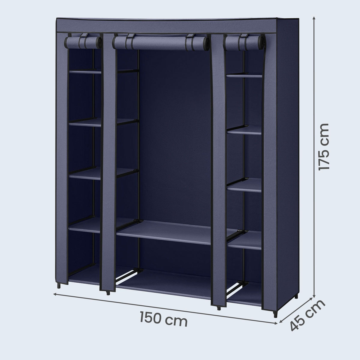 Closet Wardrobe, Portable Closet for Bedroom, Clothes Rail with Fabric Cover