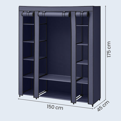 Closet Wardrobe, Portable Closet for Bedroom, Clothes Rail with Fabric Cover