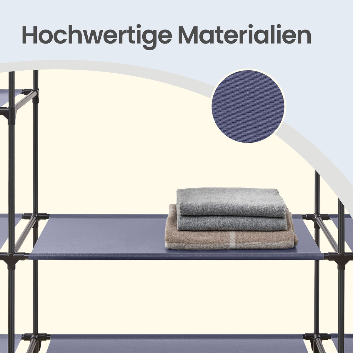 Closet Wardrobe, Portable Closet for Bedroom, Clothes Rail with Fabric Cover