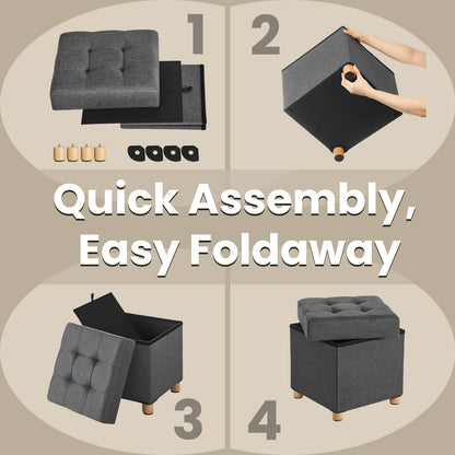 Collapsible Cube Storage Ottoman - image 4