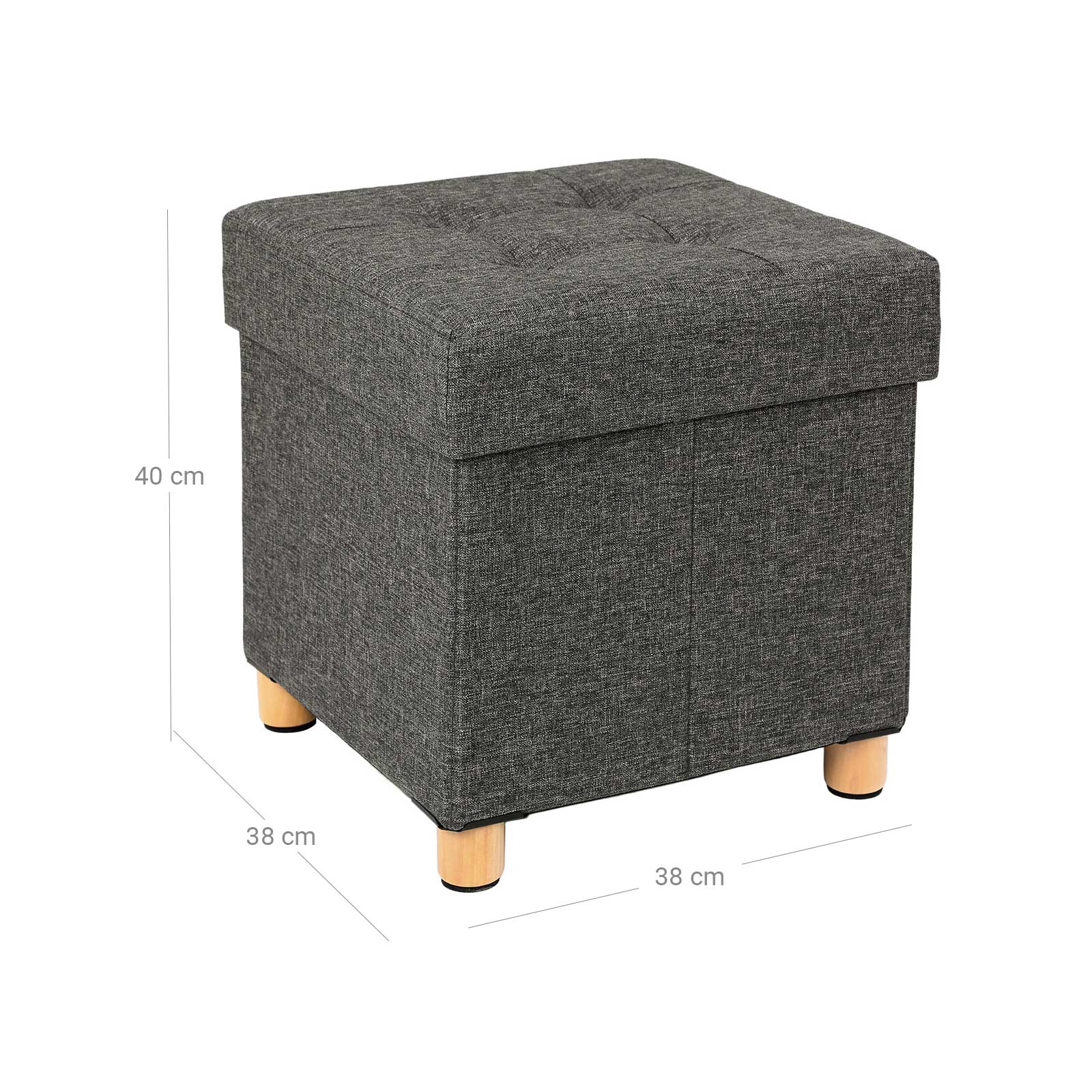 Collapsible Cube Storage Ottoman - image 6