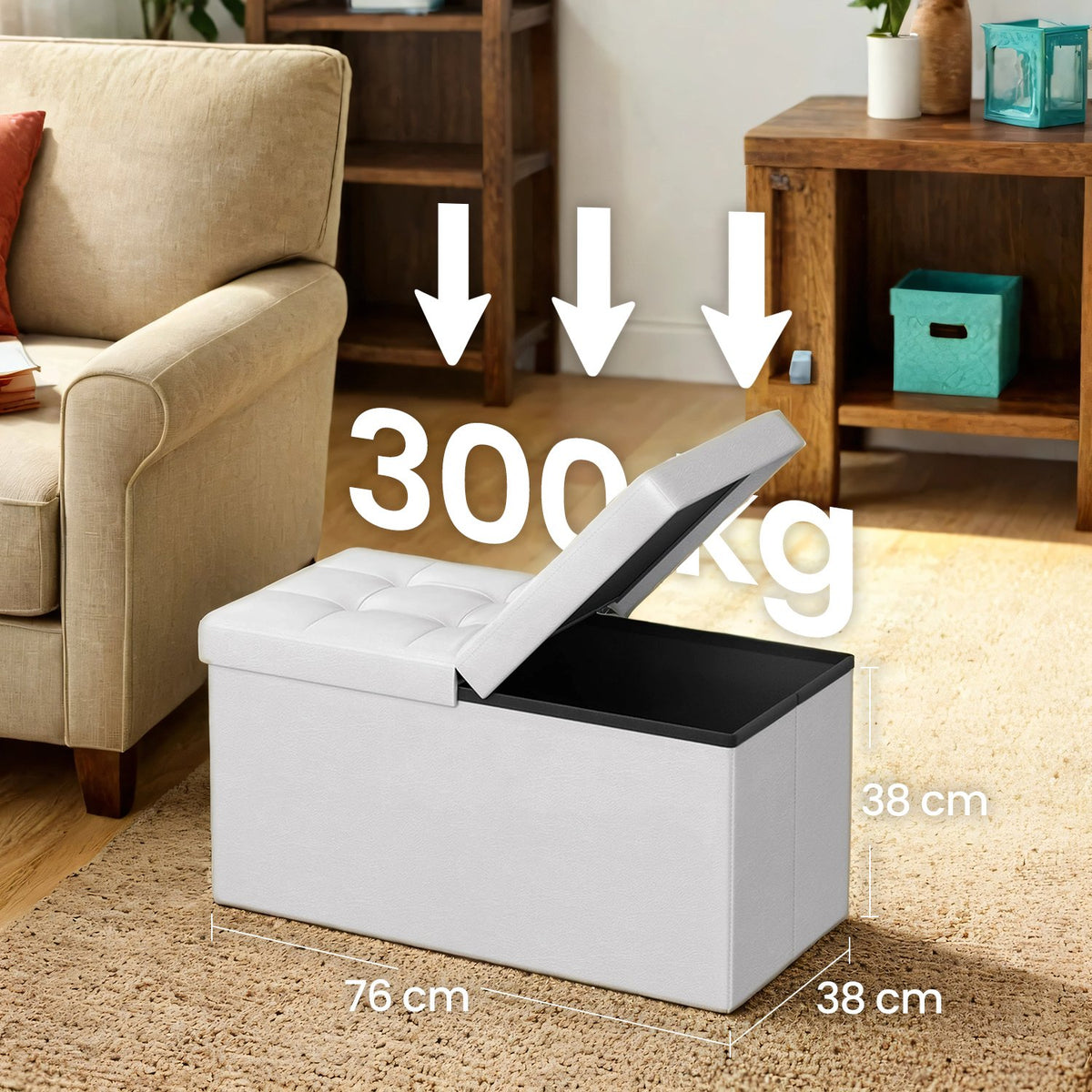 Flipping Lid Ottoman Bench