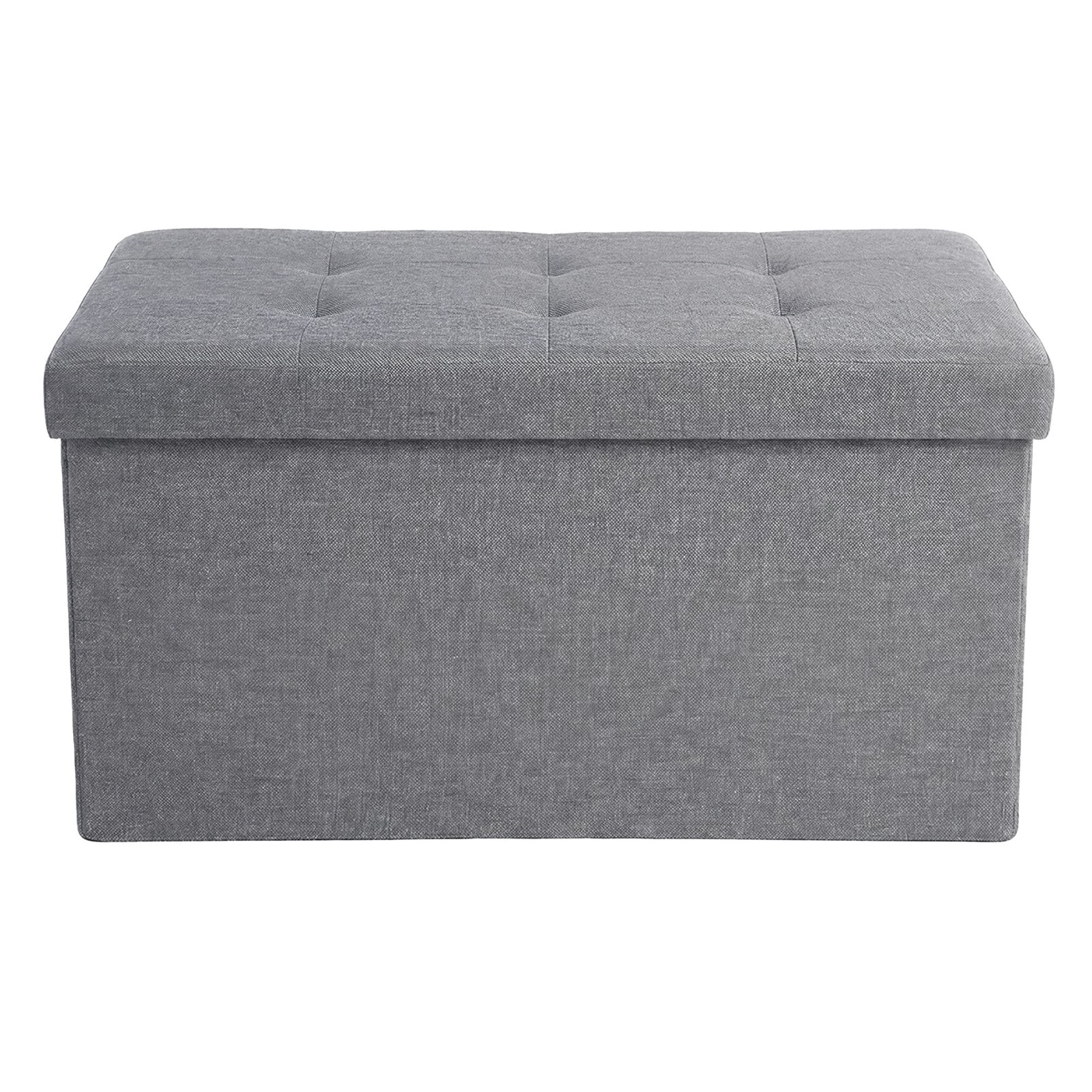 Linen Fabric Storage Ottoman - image 1