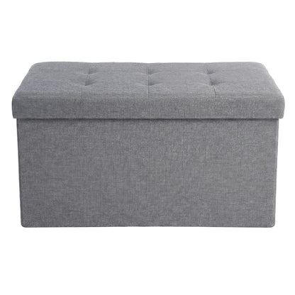 Linen Fabric Storage Ottoman - image 1