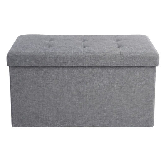Linen Fabric Storage Ottoman - image 1