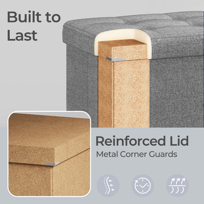 Linen Fabric Storage Ottoman - image 6