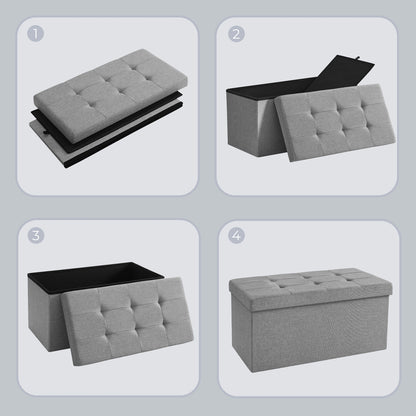 Linen Fabric Storage Ottoman - image 7