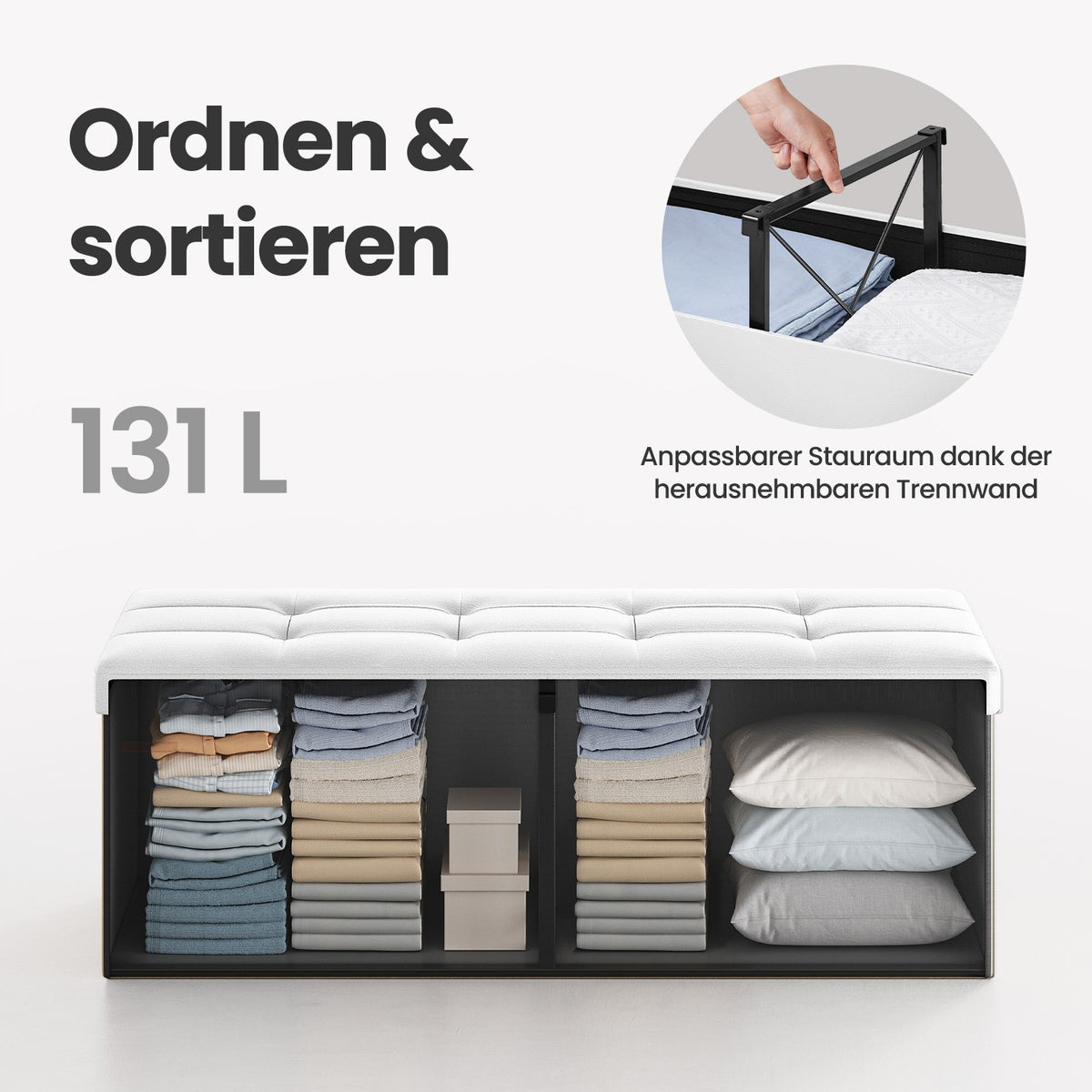 Folding Storage Ottoman Bench