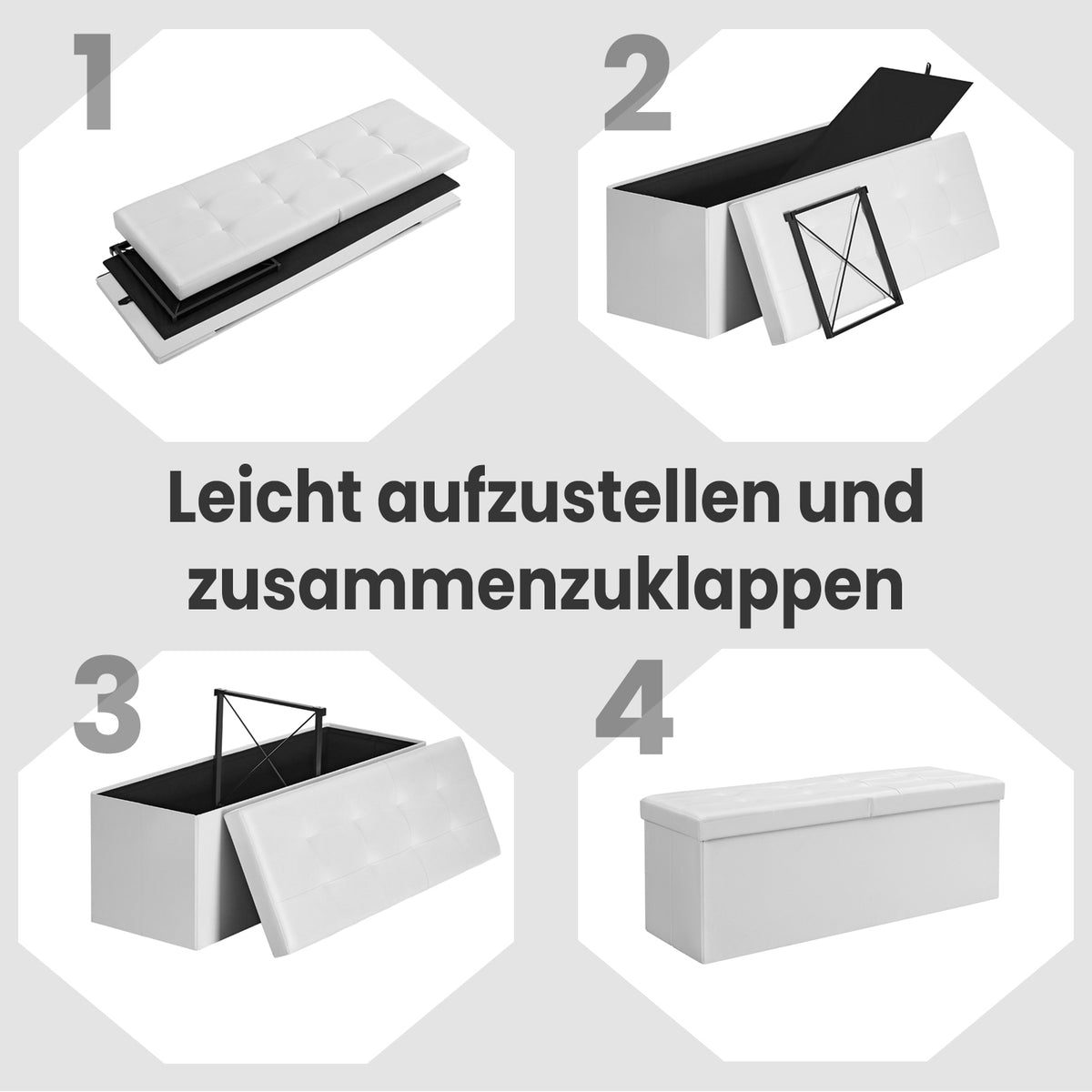 Folding Storage Ottoman Bench