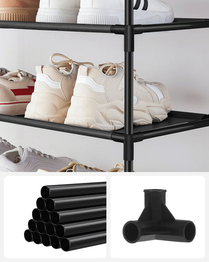 5-Tier Metal Shoe Rack: Space-Saving Shoe Organizer with Non-Woven Shelves, 28x45x89cm for Bedroom/Hallway - image 6