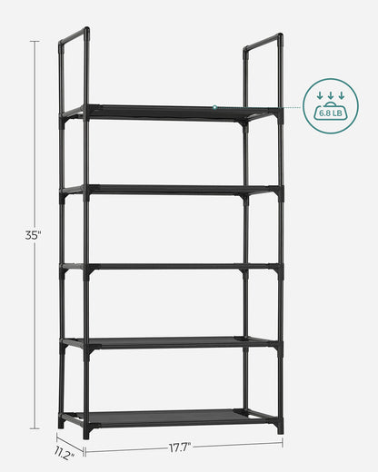 5-Tier Metal Shoe Rack: Space-Saving Shoe Organizer with Non-Woven Shelves, 28x45x89cm for Bedroom/Hallway - image 8