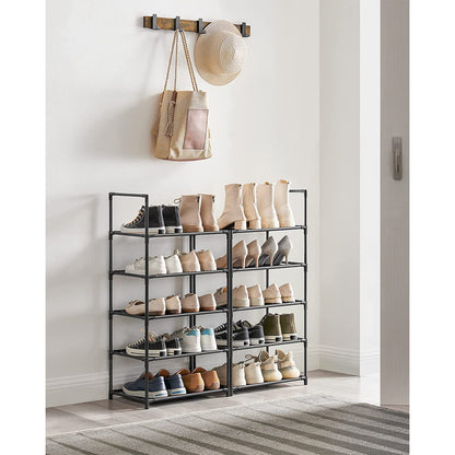 10-Tier Shoe Shelf with Metal Frame