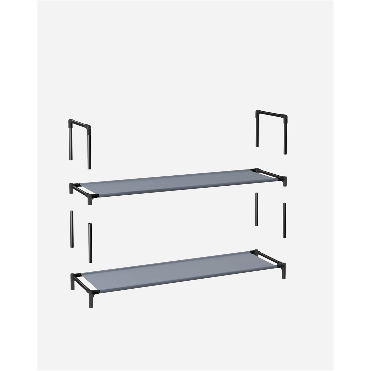 10-Tier Shoe Shelf with Metal Frame