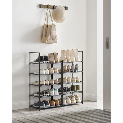 10-Tier Shoe Shelf with Metal Frame