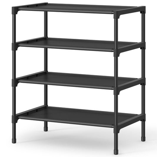 Shoe Rack, 4-Tier Shoe Storage Organizer, Space-Saving, 11.7 x 16.5 x 26 Inches