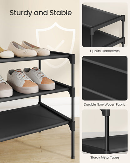 Shoe Rack, 4-Tier Shoe Storage Organizer, Space-Saving, 11.7 x 16.5 x 26 Inches