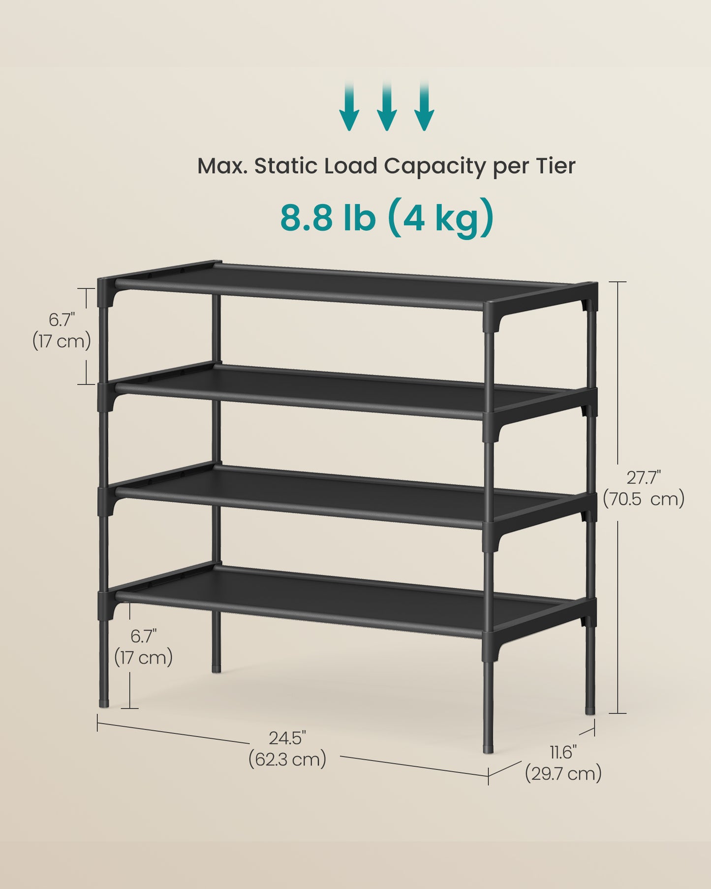 hoe Rack, Shoe Storage Organizer, Space-Saving - HWLEXTRA 