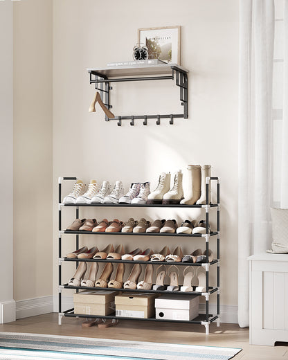 5-Tier Shoe Rack with Metal Frame