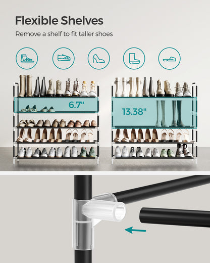 5-Tier Shoe Rack with Metal Frame