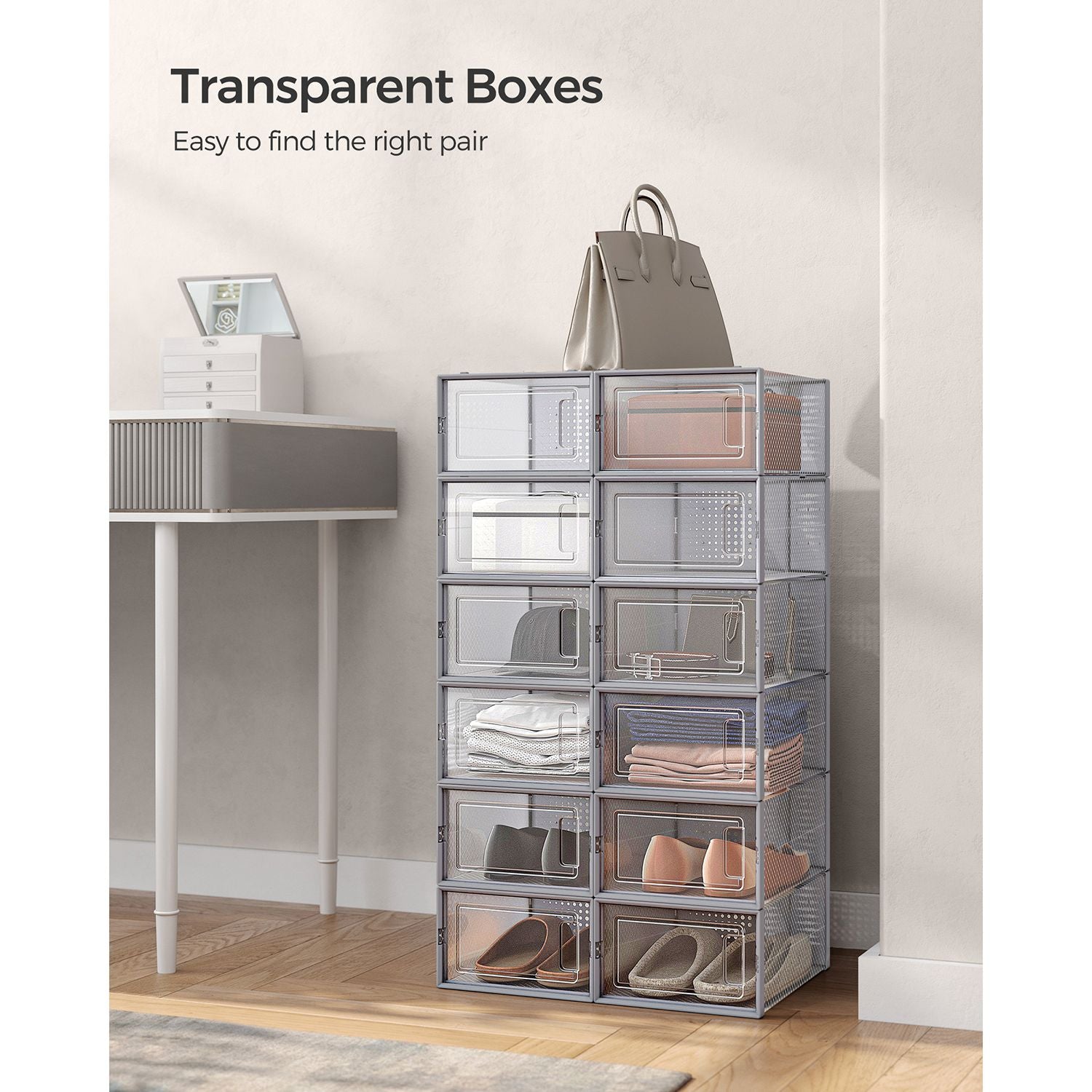 Pack of 12 Shoe Boxes, Fit up to US Size 11 - HWLEXTRA 