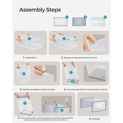 Pack of 12 Shoe Boxes, Fit up to US Size 11 - HWLEXTRA 