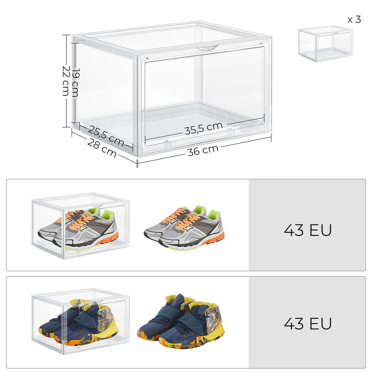 Pack of 6 Clear Door Shoe Boxes - image 7