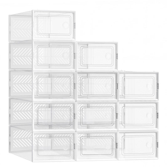 Stackable foldable shoe storage boxes for sneakers - image 1