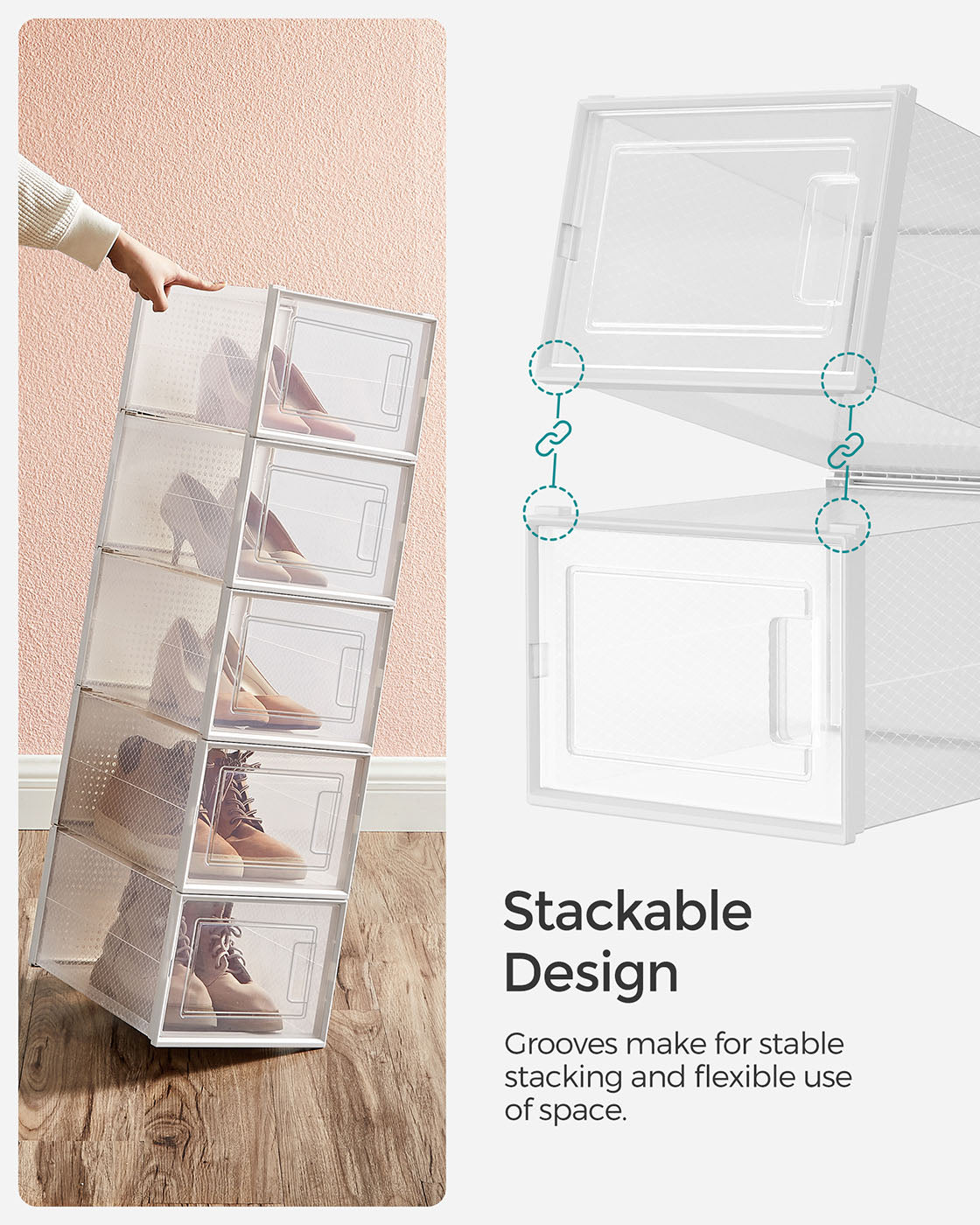 8 Stackable Shoe Boxes - image 5