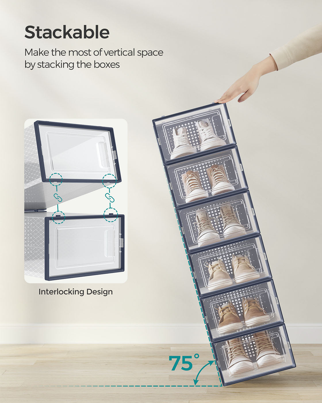 8 Stackable Shoe Boxes - image 28