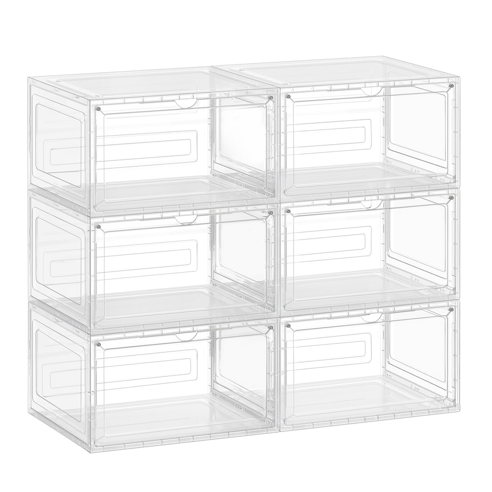 Shoe Boxes Set of 8 13 x 11.2 x 7.6 Inches Black and Transparent White - image 24