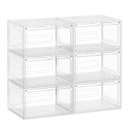 Shoe Boxes Set of 8 13 x 11.2 x 7.6 Inches Black and Transparent White - image 24