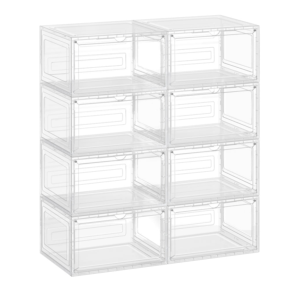Shoe Boxes Set of 8 13 x 11.2 x 7.6 Inches Black and Transparent White - image 23