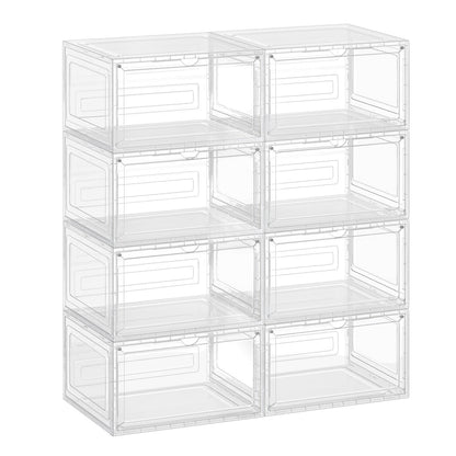 Shoe Boxes Set of 8 13 x 11.2 x 7.6 Inches Black and Transparent White - image 23