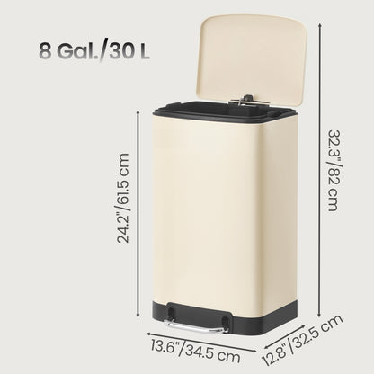 Rubbish Bin, Kitchen Bin, Steel Pedal,30L - image 3