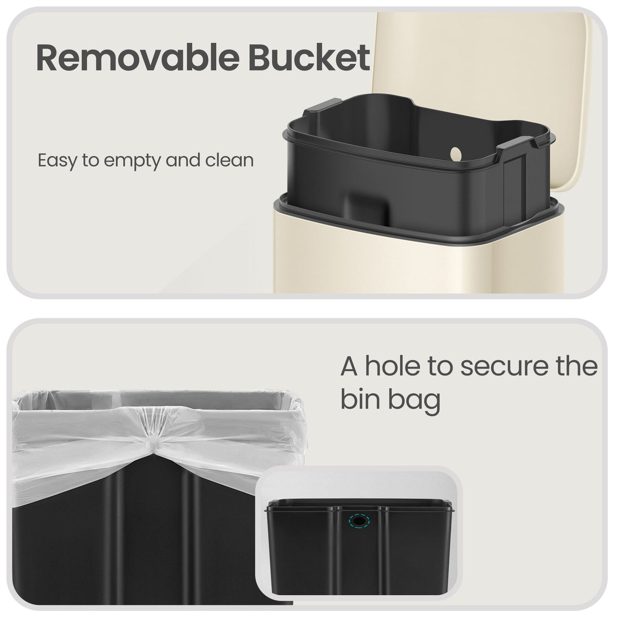 Rubbish Bin, Kitchen Bin, Steel Pedal,30L - image 7