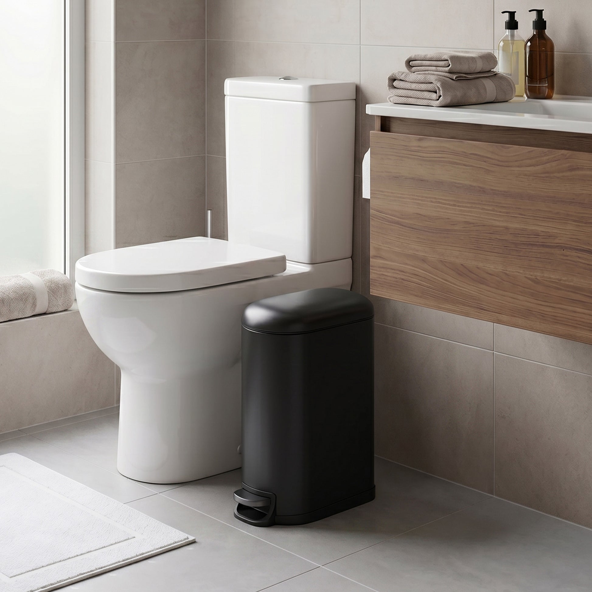 Kitchen Bin with 2 Compartments, 2 x 30 L Double Rubish Bin with Lids - image 4