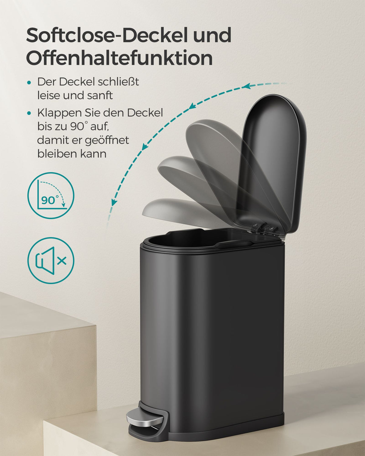 10L Small Pedal Bathroom Bin with Lid