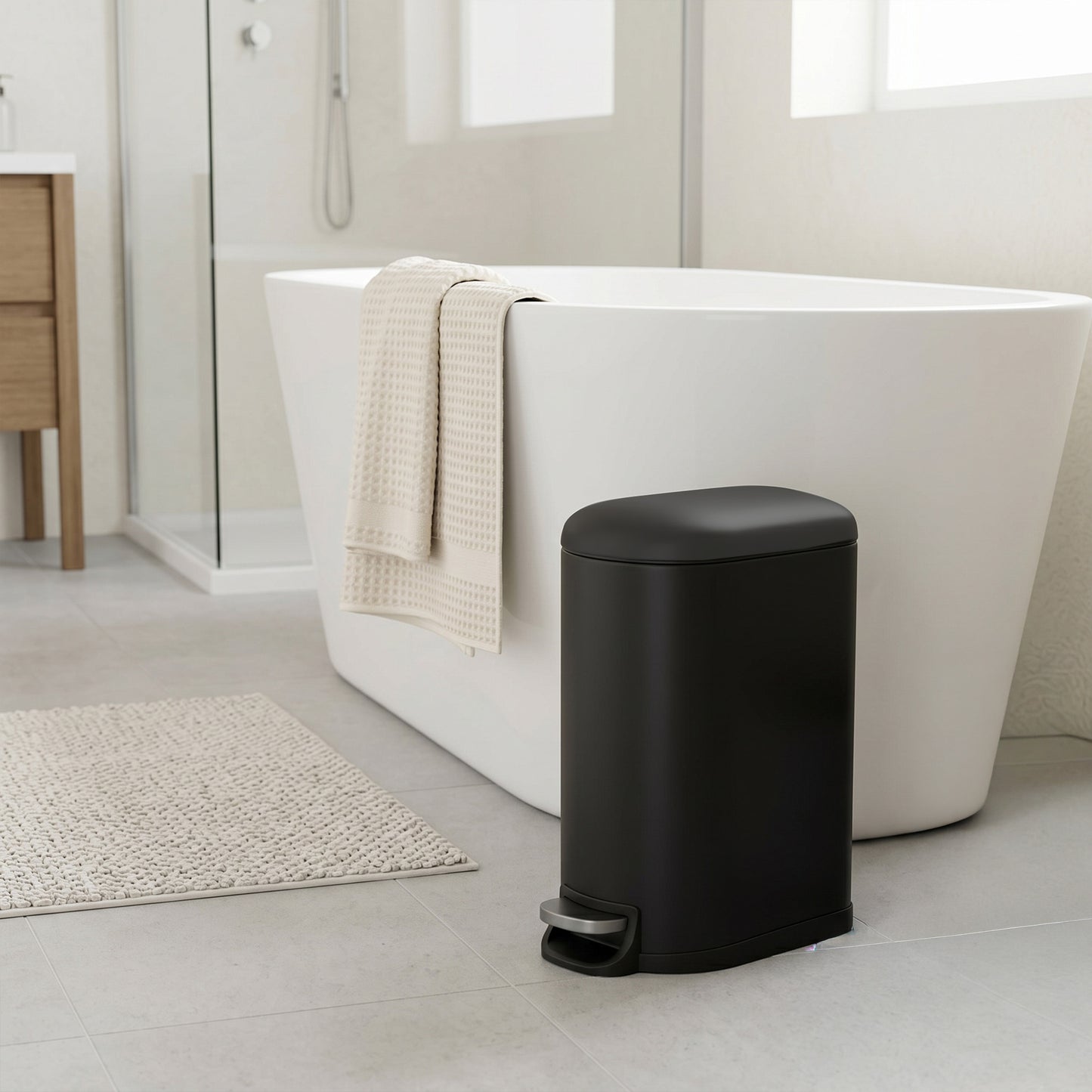 Kitchen Bin with 2 Compartments, 2 x 30 L Double Rubish Bin with Lids - image 5
