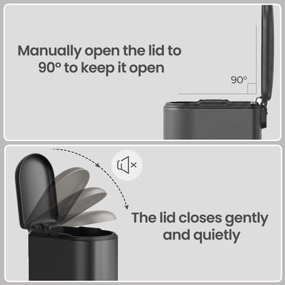 Kitchen Bin with 2 Compartments, 2 x 30 L Double Rubish Bin with Lids - image 7