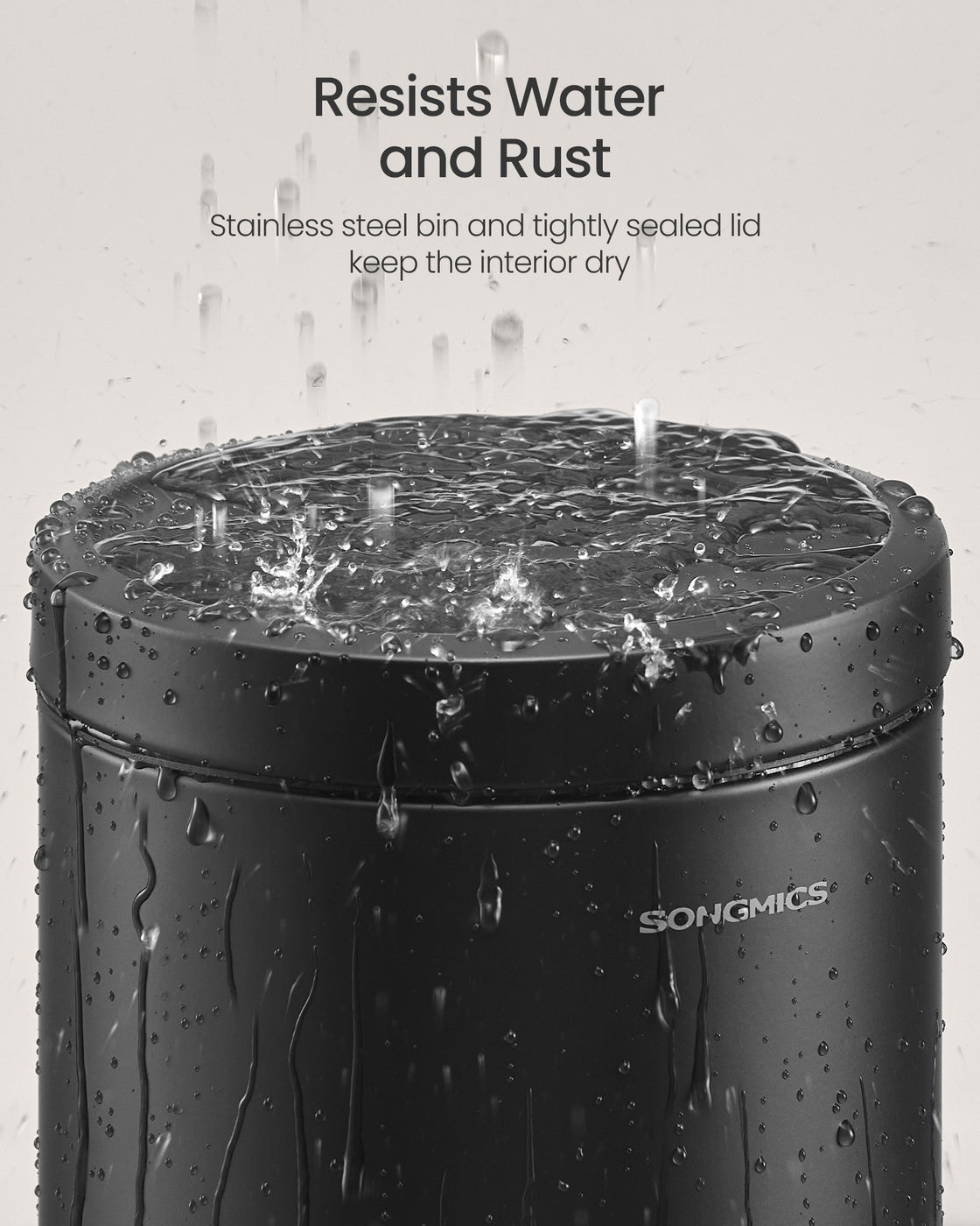 Bathroom stainless steel trash can with soft close lid - image 11