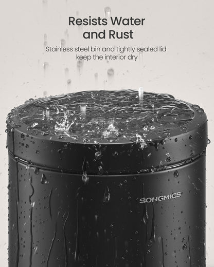 Bathroom stainless steel trash can with soft close lid - image 11
