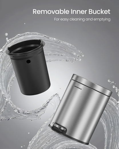 Bathroom stainless steel trash can with soft close lid - image 23