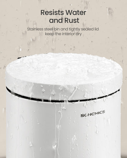 Bathroom stainless steel trash can with soft close lid - image 3
