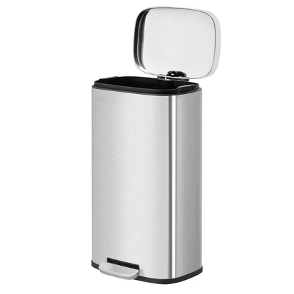 Pedal Rubbish Bin 30 L, Soft-Close Lid Kitchen Waste Bin with Inner Bucket, Steel, for Home, Green - image 20
