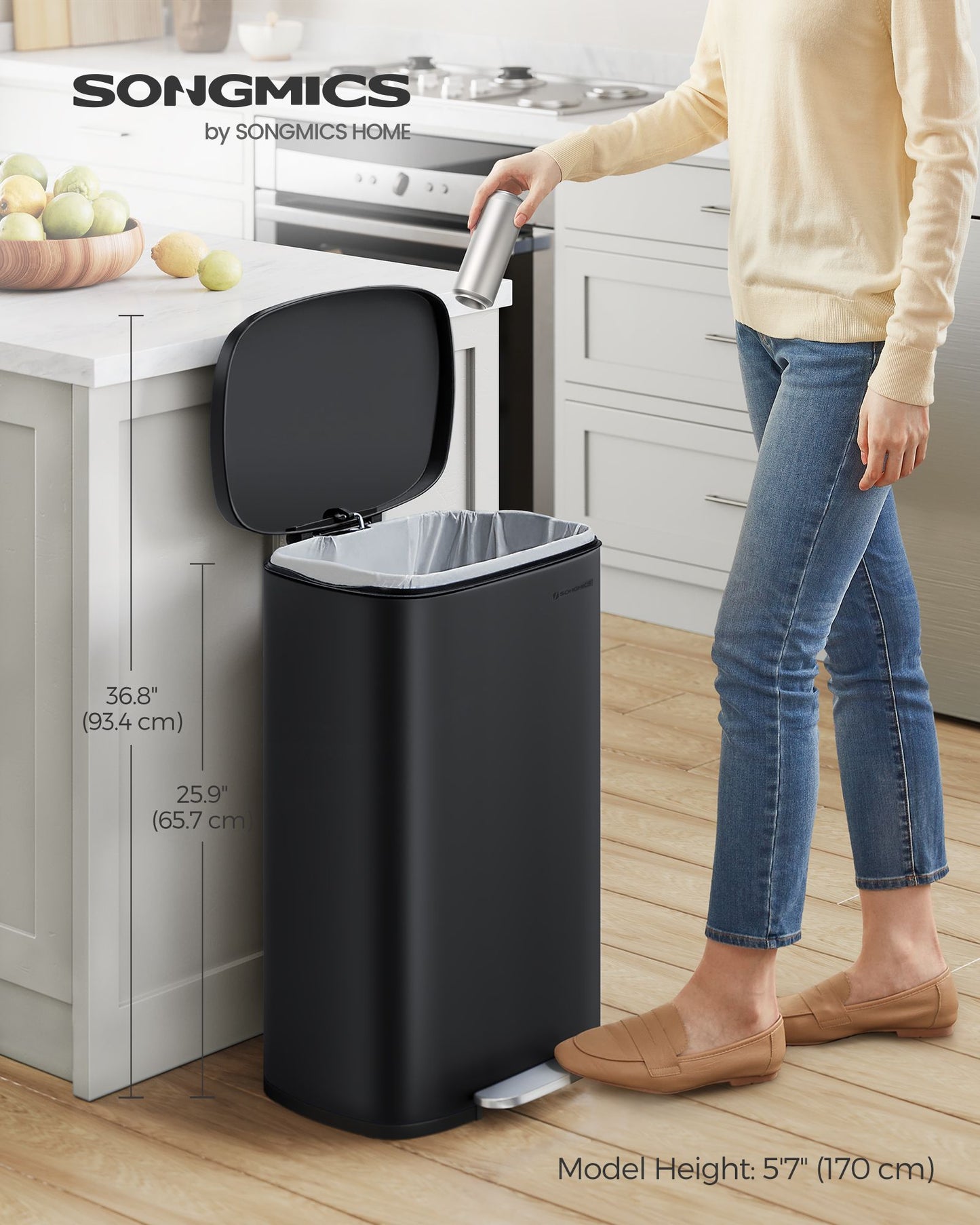 Kitchen Pedal Bin 50L Ink Black - image 3