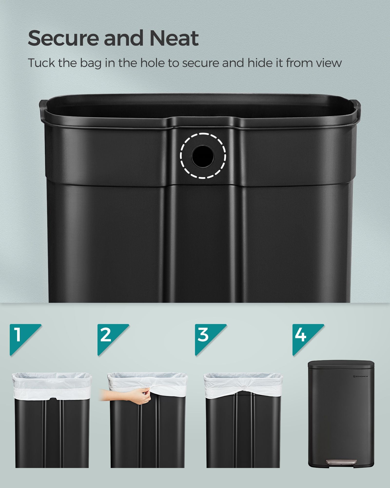 Kitchen Pedal Bin 50L Ink Black - image 6