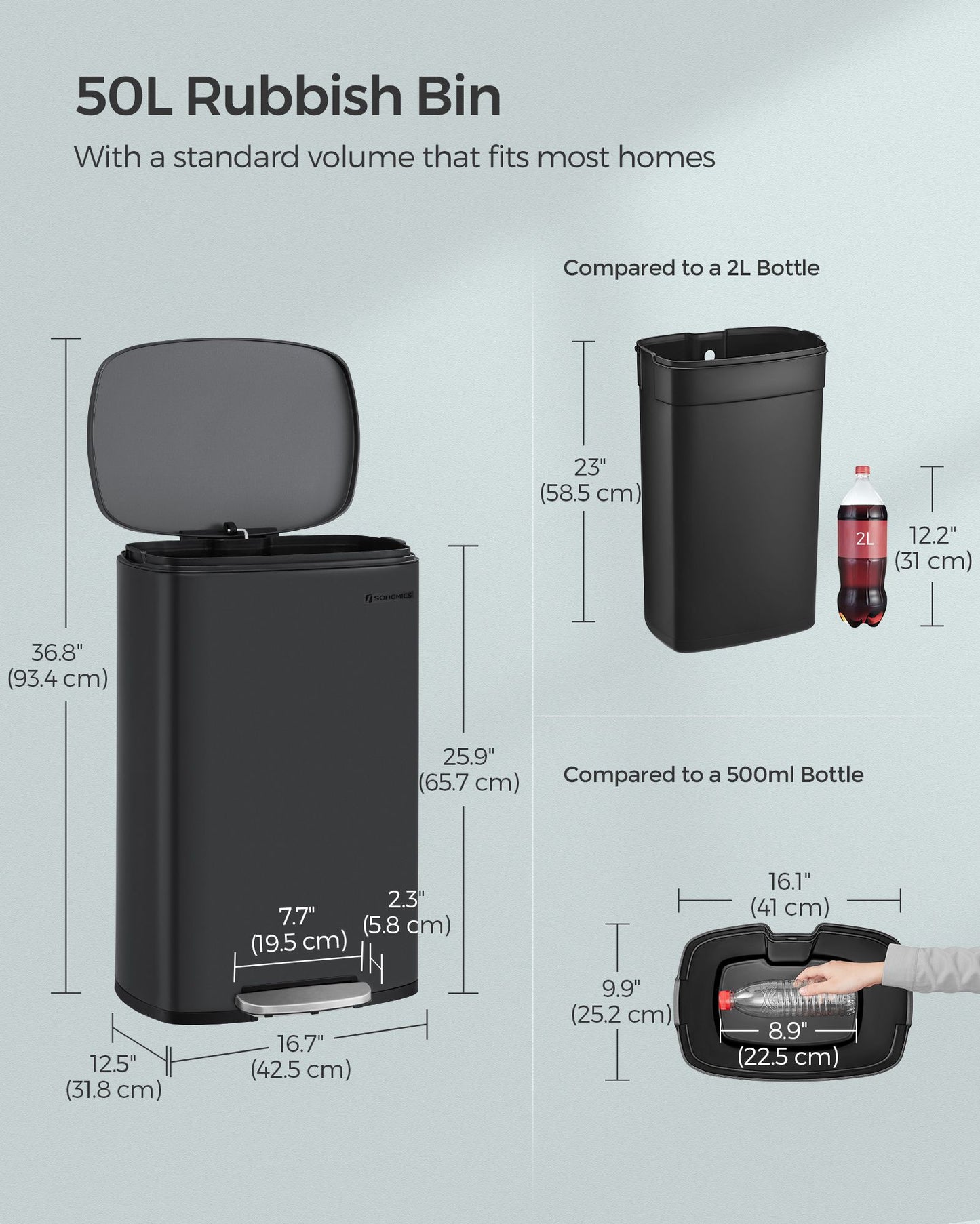Kitchen Pedal Bin 50L Ink Black - image 7